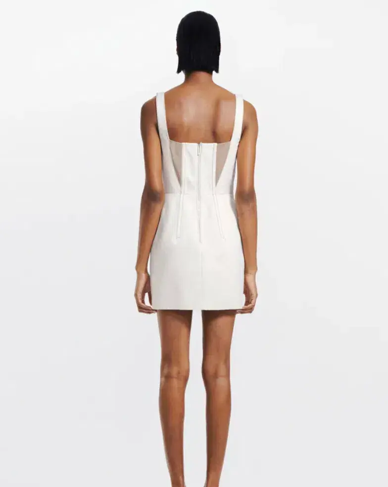 Dion Lee Fork Frame Mini Dress Canvas/Stone Size 10 - Image 2