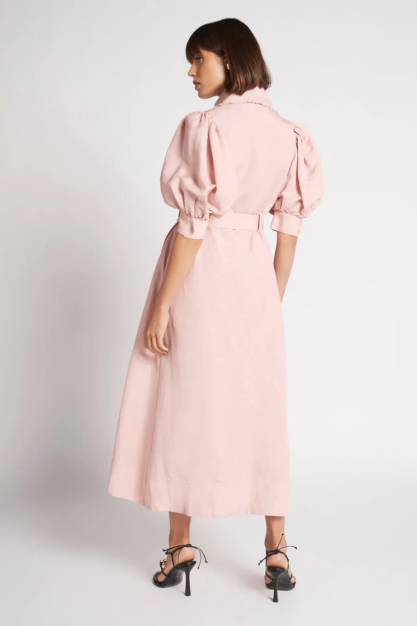 Aje Madeleine Belted Midi Dress Pink Size 16 - Image 3
