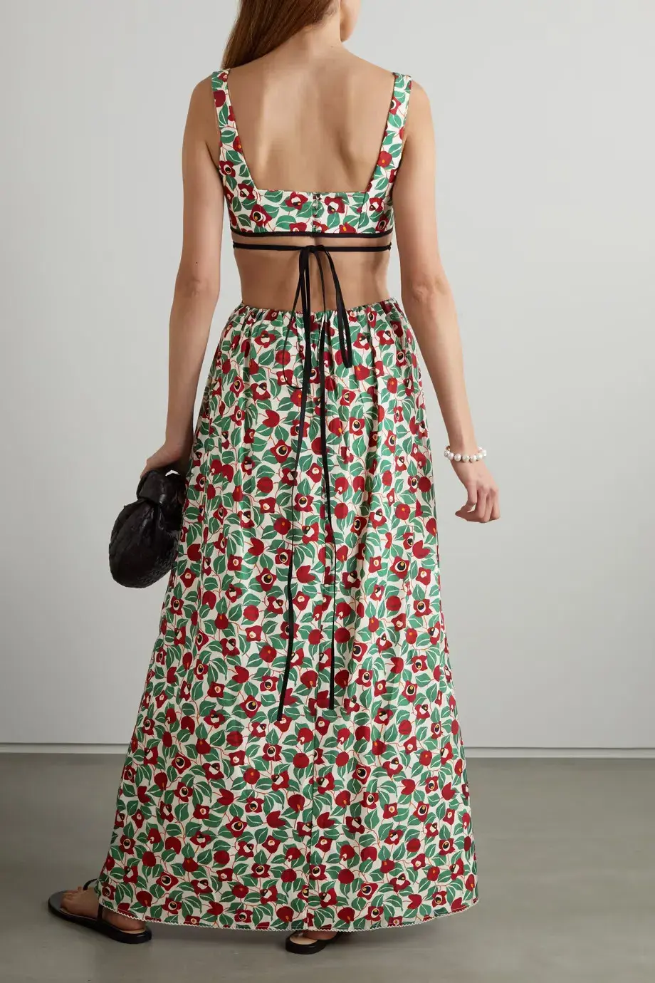 Agua by Agua Bendita Peonia Cutout Cotton Maxi Dress Floral Size 6 - Image 2