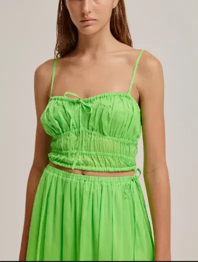 Venroy Gathered Bustier Top and Drawstring Maxi Skirt Set Green Size M / Au 10 - Image 2