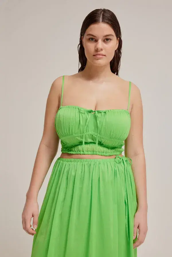 Venroy Gathered Bustier Top and Drawstring Maxi Skirt Set Green Size M / Au 10 - Image 4