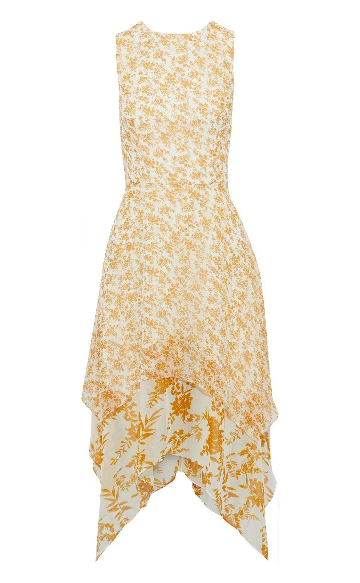 Mikael Aghal Asymmetric Chiffon Dress Floral Size 12 - Image 3