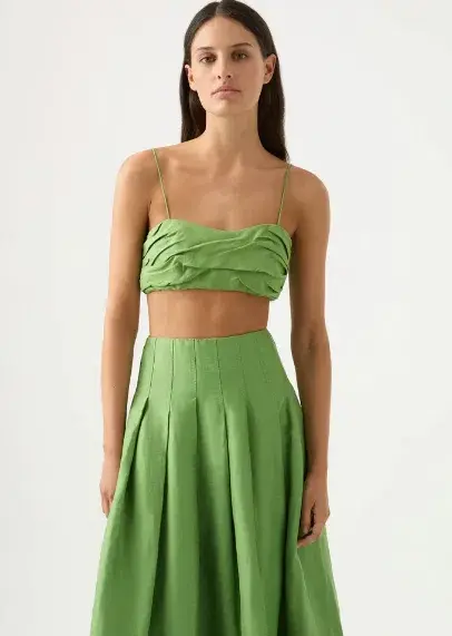 Aje Thea Draped Twist Crop Top & Paradiso Cinched Midi Skirt Set Green Size 12 / L - Image 2