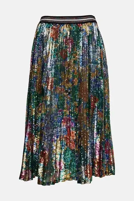 Romance Was Born Sequin Pleat Skirt Multi Size S/M - Image 2