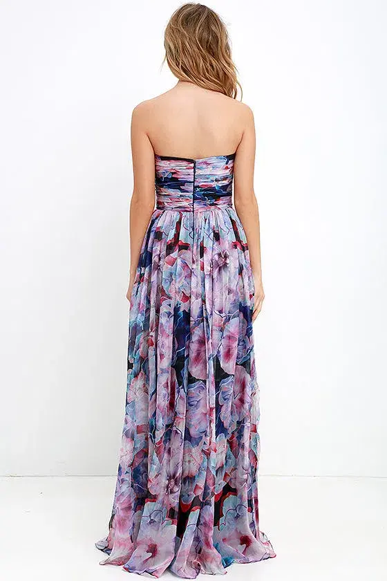 Bariano Strapless Maxi Dress Floral Size 16 for rent on The Volte - main image