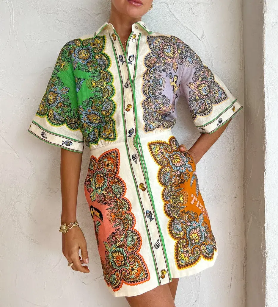 Alemais Trippy Troppo Mini Dress Multi Size 16 - Image 2