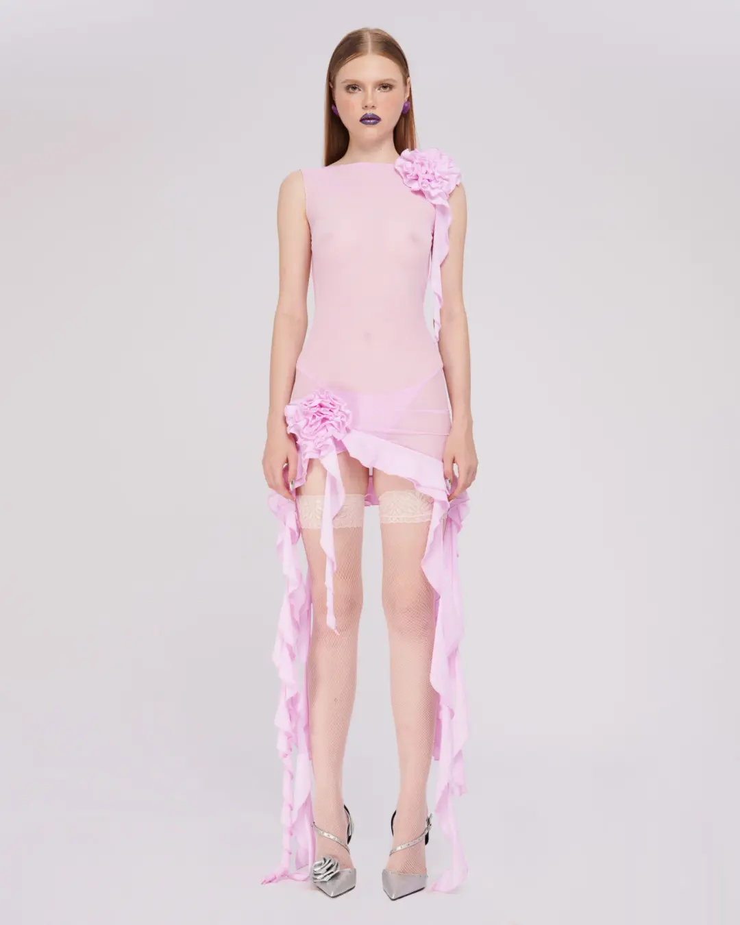 Fanci Club White Apple Cocktail Dress Pink Size XS/Au 6 for rent on The Volte - main image