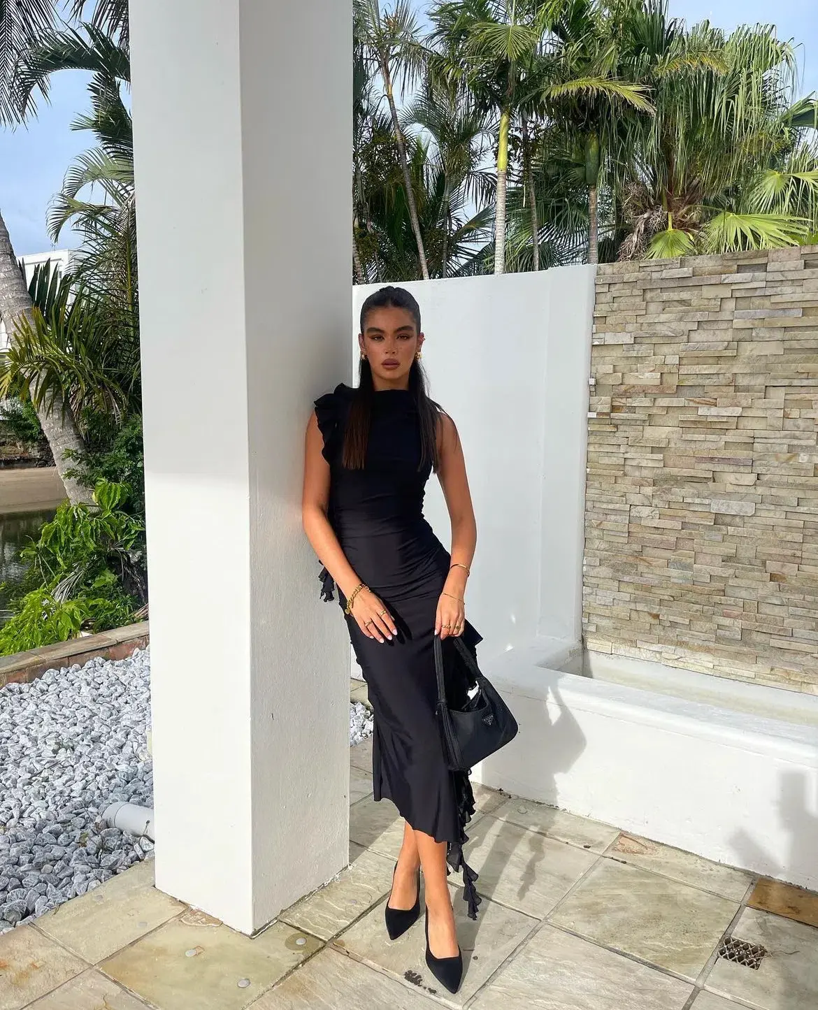 Fanci Club The Assassin Long Dress Black Size S/Au 8 - Image 4