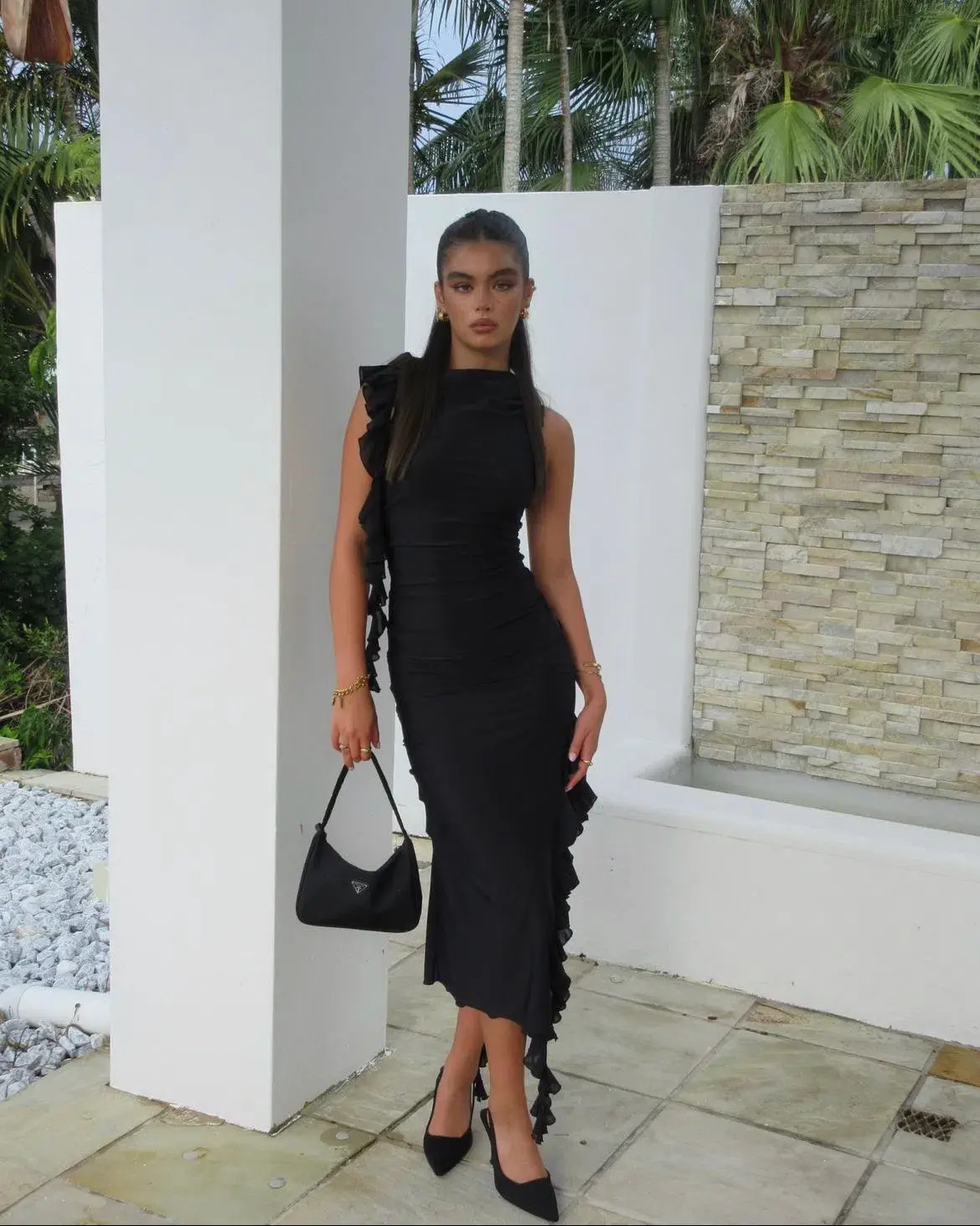 Fanci Club The Assassin Long Dress Black Size S/Au 8 - Image 1