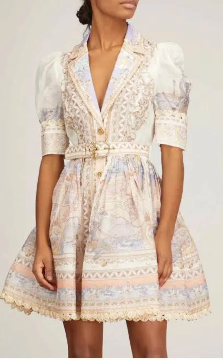 Zimmermann High Tide Mini Shirt Dress Odyssey Print Size 1 / AU 10 - Image 4