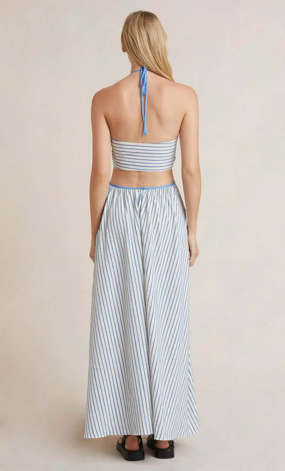 Bec & Bridge Lucia Cutout Maxi Dress White/Blue Size 12 - Image 3