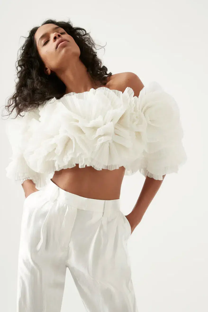 Aje Expressive Pleated Top White Size AU 14 - Image 1