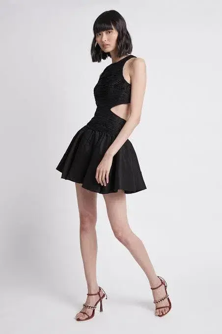 Aje Introspect Cut Out Mini Dress Black Size AU 6 - Image 1