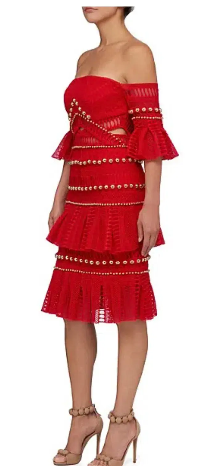 Thurley Heaven Dress Red Size AU 10 for rent on The Volte - main image