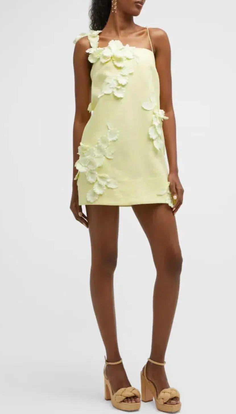 Zimmermann High Tide Lift Shift Flower Mini Dress Lemon Size 1 / AU 10 for rent on The Volte - main image