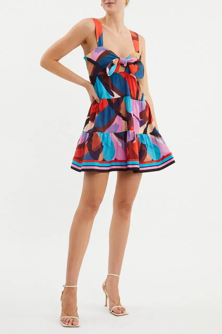 Rebecca Vallance Mini Dress Multi-colored Size AU 12 - Image 1