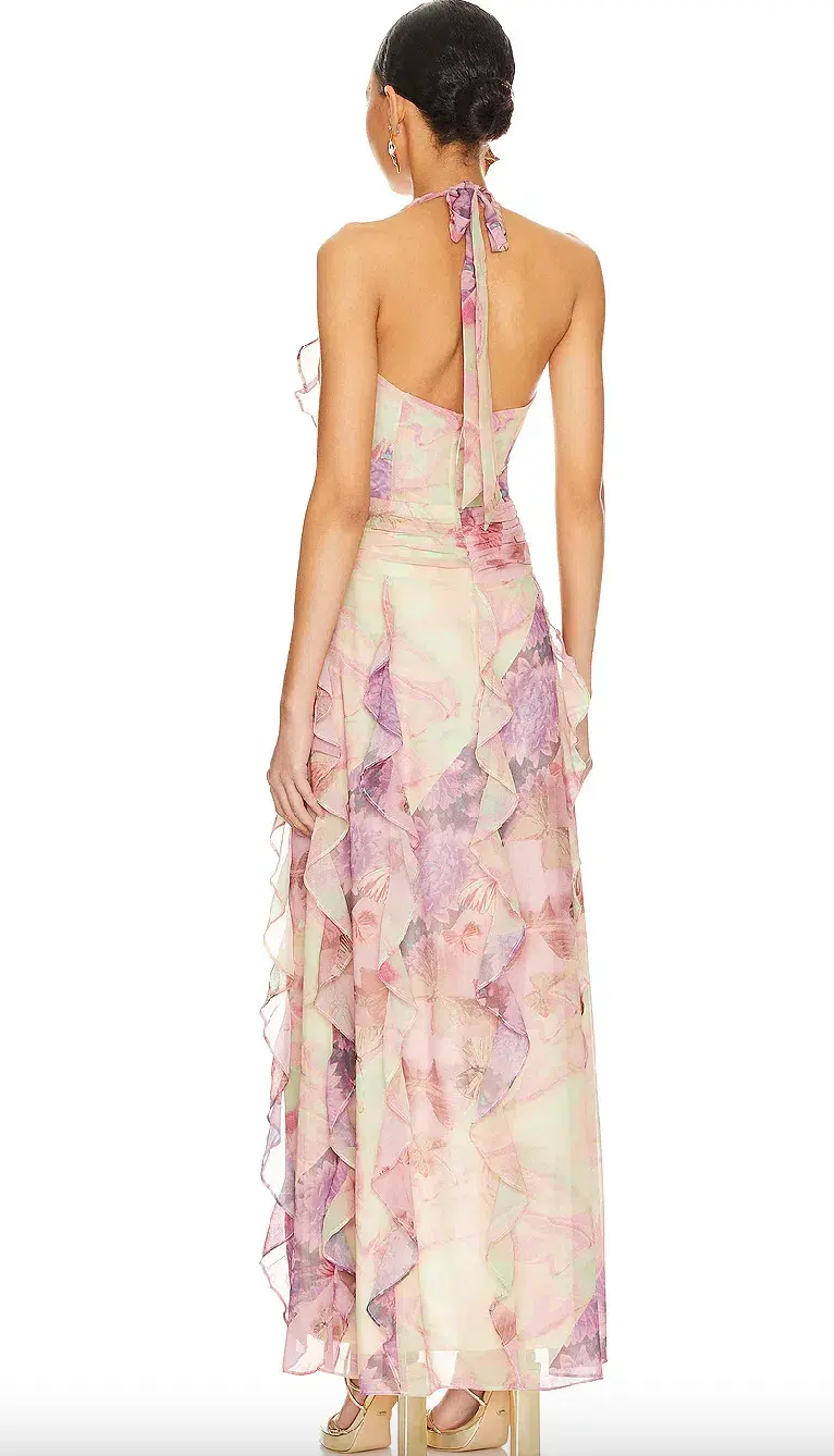 NBD Divya Maxi Dress in Patchwork Multi-colored Size AU 8 - Image 3