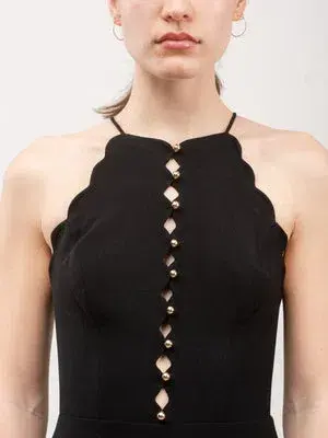 Zimmermann Scollop Edged Jumpsuit Black Size AU 8 - Image 4