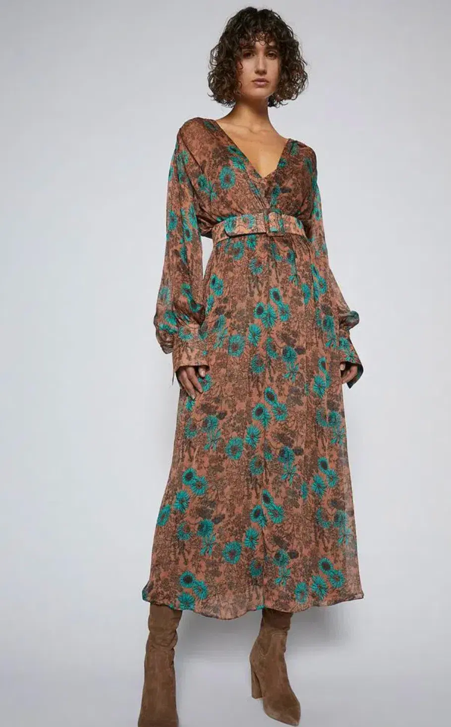 Scanlan Theodore Ggt Floral Print Dress Brown Size M / AU 10 - Image 1