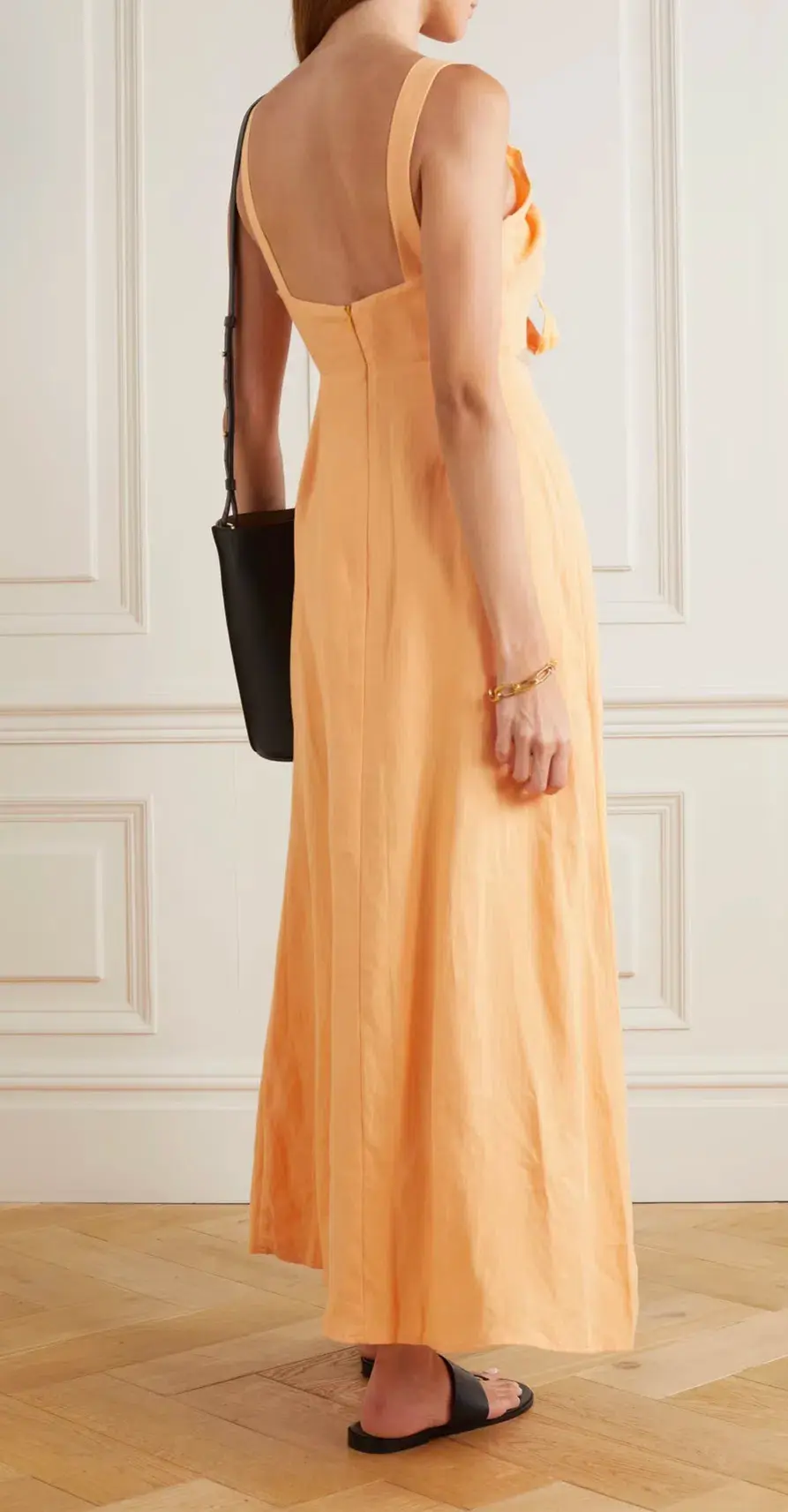 Bondi Born Tobgao Cutout Linen Maxi Dress Orange Size Small / AU 8 - Image 2