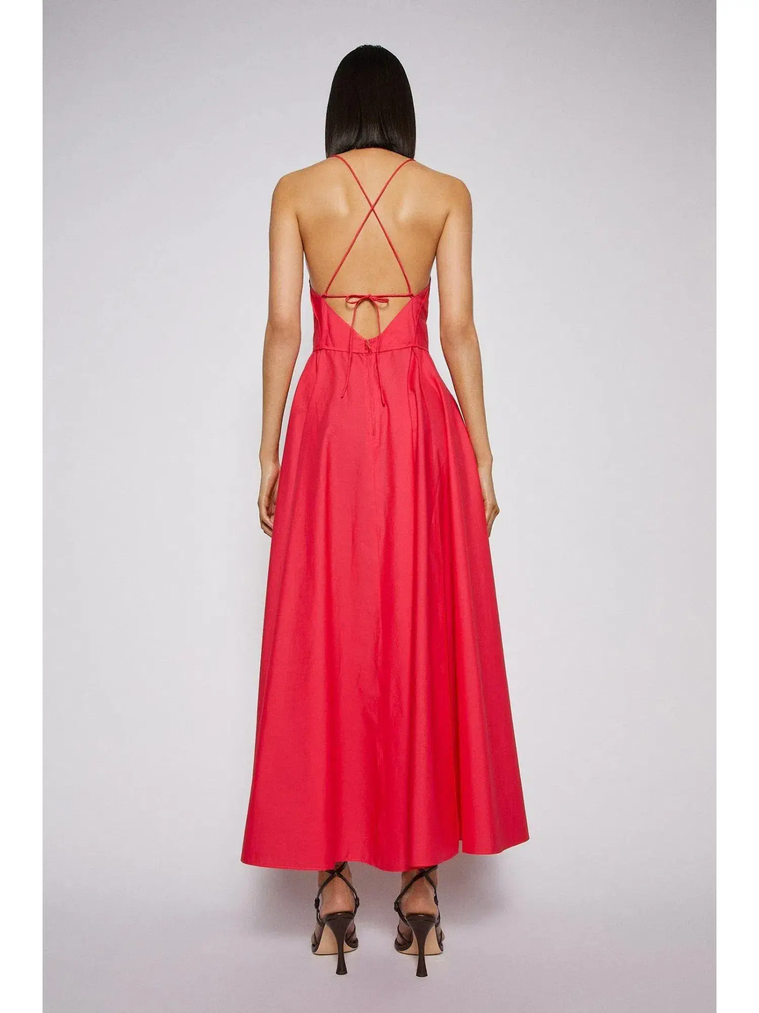 Scanlan Theodore Parachute Cotton Strappy Dress Maxi Fuschia Size AU 6 - Image 2