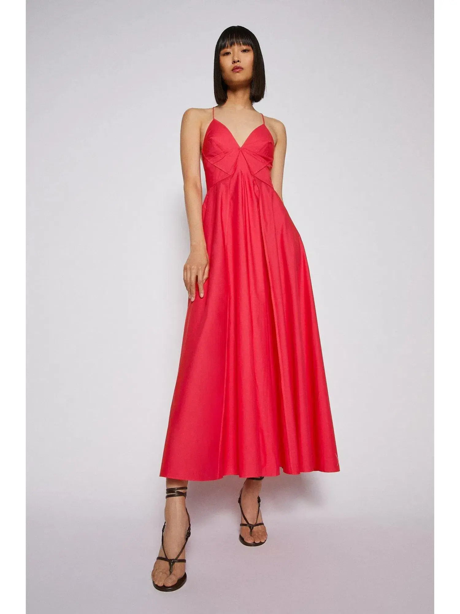 Scanlan Theodore Parachute Cotton Strappy Dress Maxi Fuschia Size AU 6 - Image 1