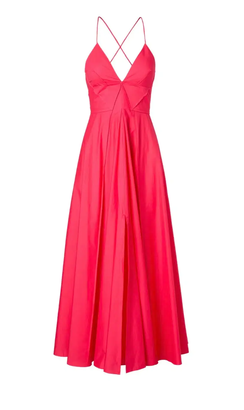 Scanlan Theodore Parachute Cotton Strappy Dress Maxi Fuschia Size AU 6 - Image 3