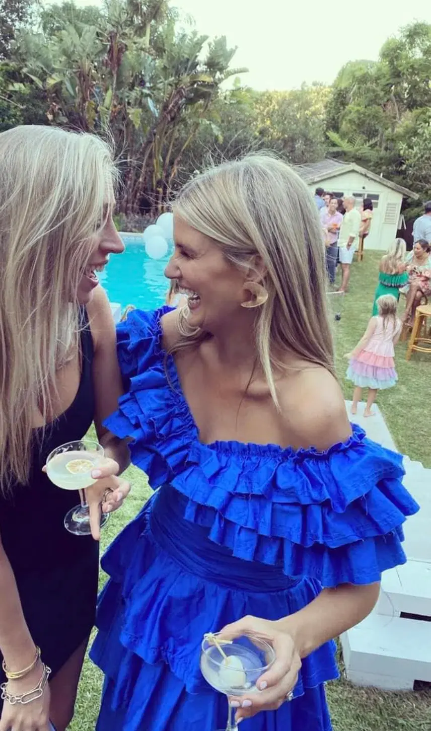 Aje Eleni Tiered Maxi And Rhythmic Frill Bodice Set Blue Size AU 12  for rent on The Volte - main image