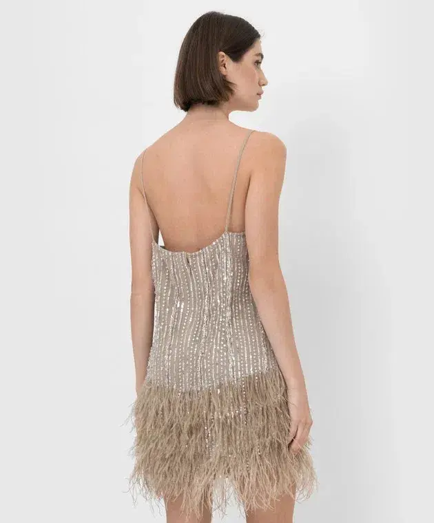 Rachel Gilbert Kenzi Mini Dress Beige Size 5 / AU 16 - Image 3