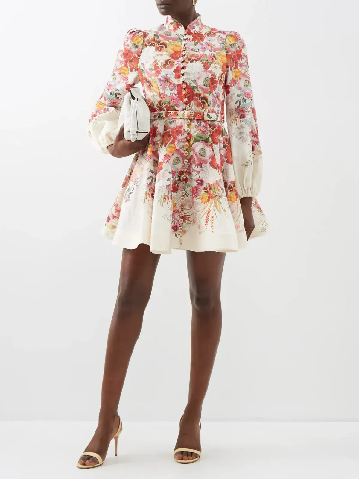 Zimmermann Wonderland Buttoned Mini Dress Floral Size 1 / Au 10 - Image 2
