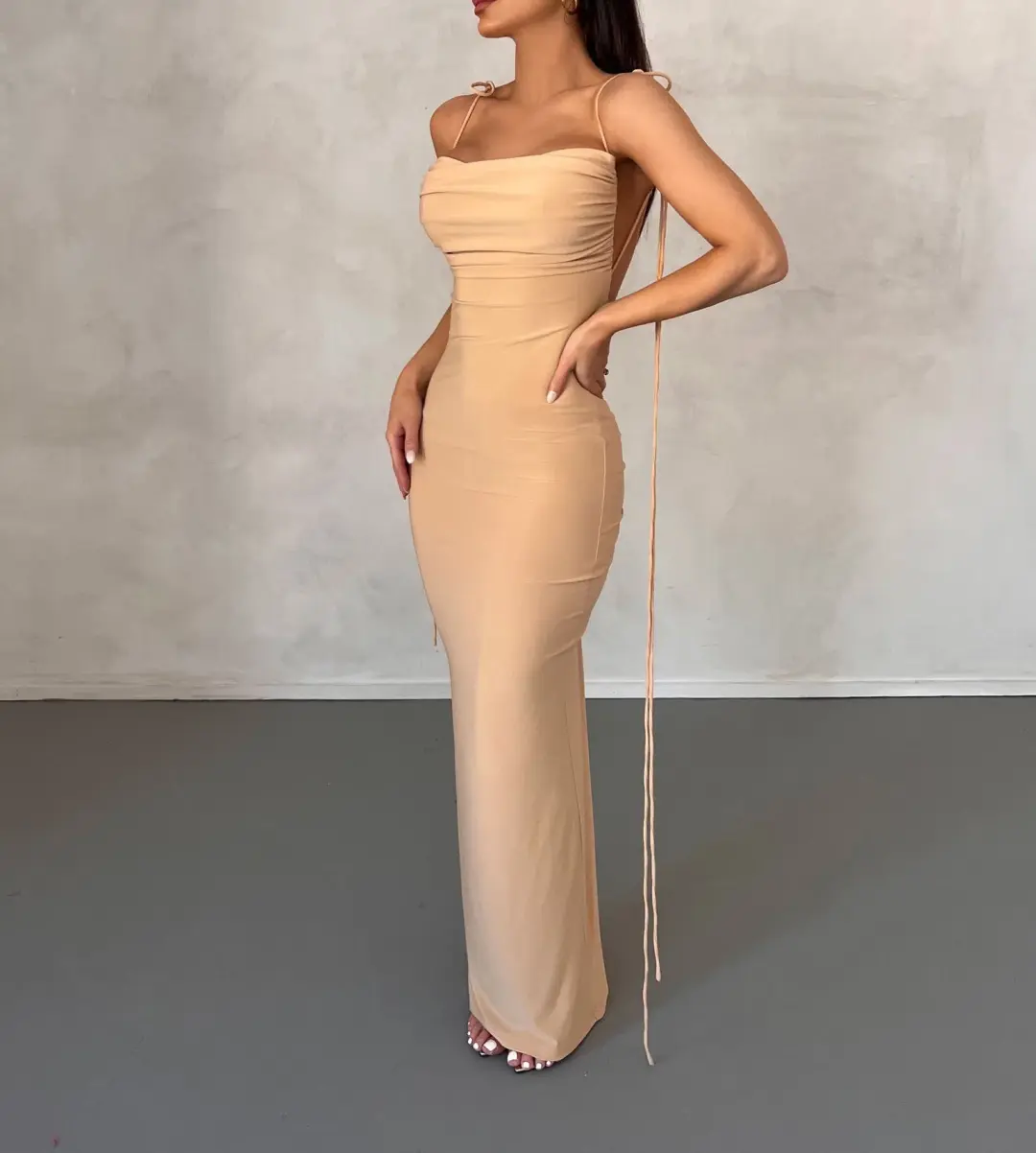 Melani The Label Jiani Gown Nude Size S / Au 8 for rent on The Volte - main image