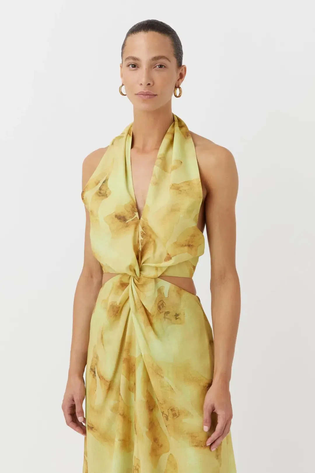 Camilla and Marc Koa Cocoon Maxi Dress Yellow Print Size 10 for rent on The Volte - main image