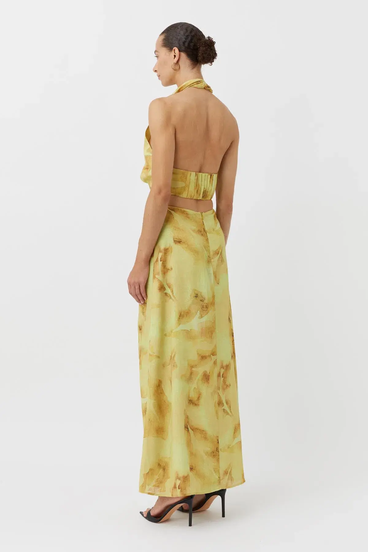 Camilla and Marc Koa Cocoon Maxi Dress Yellow Print Size 10 - Image 3