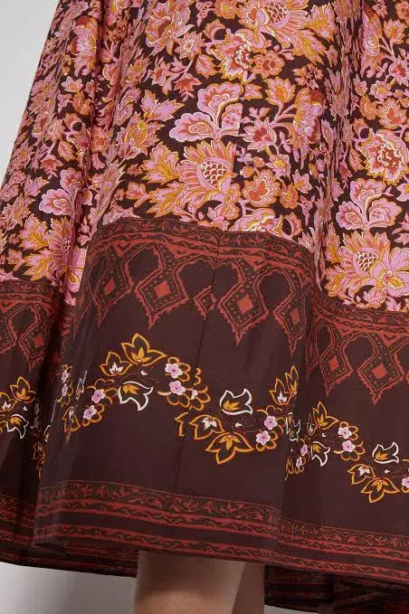 Scanlan Theodore Floral Border Print Set Chocolate Size 6 - Image 3
