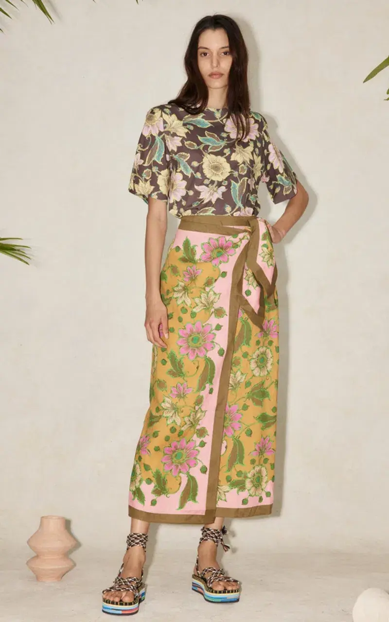 Alemais Winnie Wrap Sarong Skirt Floral Size S / Au 8 - Image 1