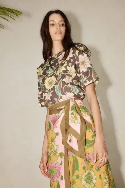 Alemais Winnie Wrap Sarong Skirt Floral Size S / Au 8 - Image 7
