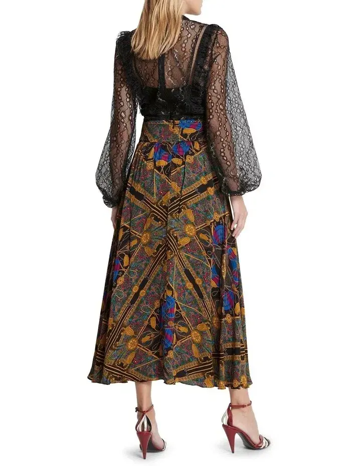 Sass & Bide One Day I Am Print Midi Skirt Multi Size 6 - Image 3