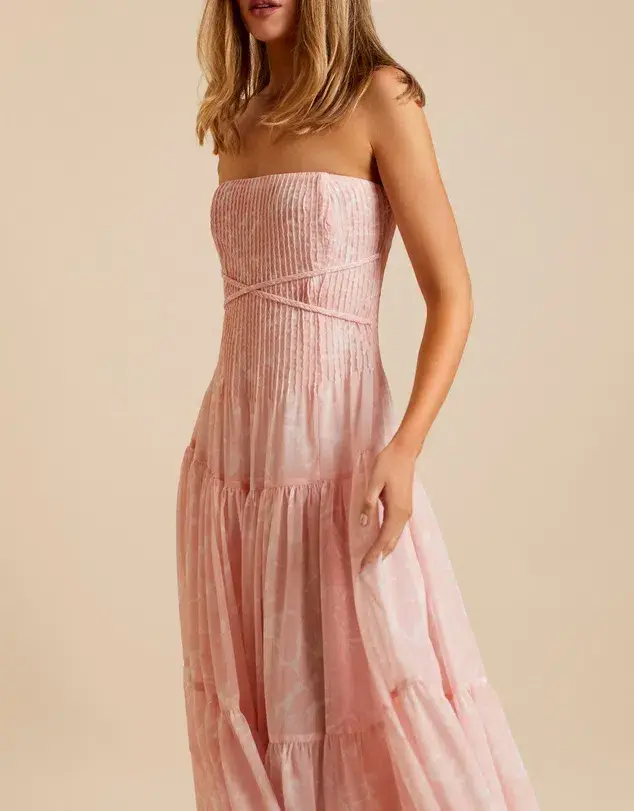 Lover Marigold Pleated Maxi Dress Marigold Print Size 8 - Image 3