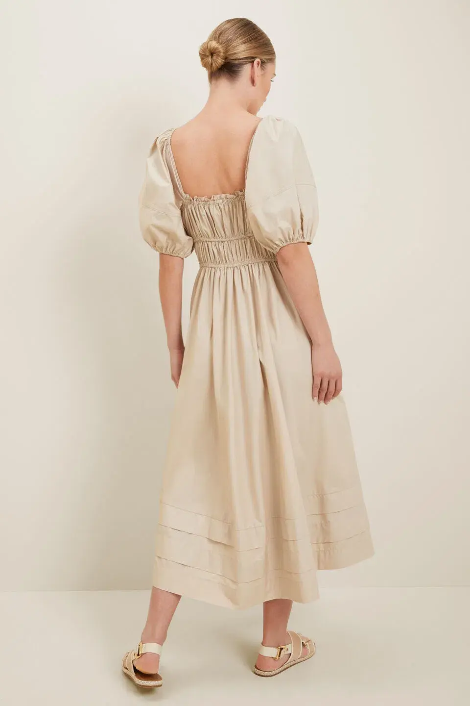 Seed Heritage Poplin Midi Dress Beige Size 14  - Image 2