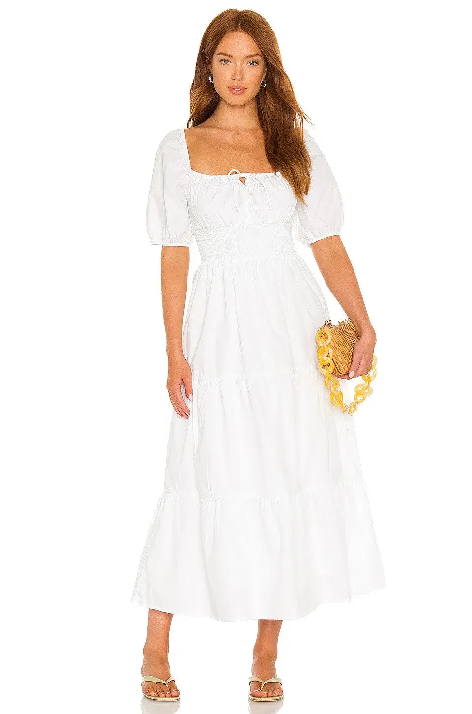 Faithful The Brand Rene Midi Dress White Size 12 - Image 1