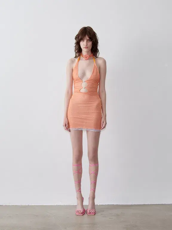 Poster Girl Gretchen Mini Dress Aperol Orange Size XS/Au 6  for rent on The Volte - main image