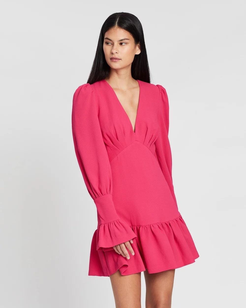 By Johnny Anna V Tulip Sleeve Mini Dress Size 8 - Image 1