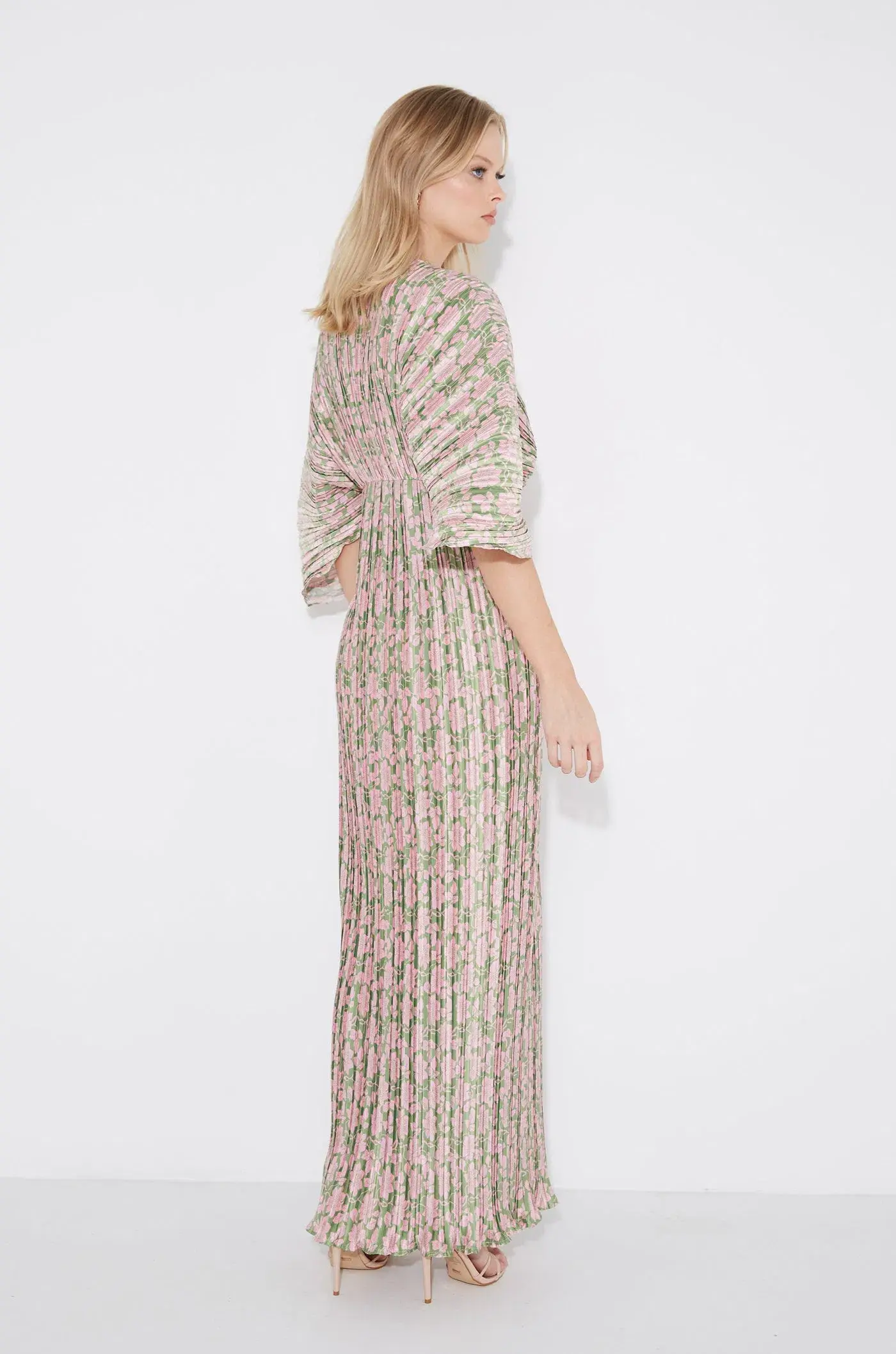 Gianna Forever Dress Olive & Pink Floral Size AU 6 - Image 2