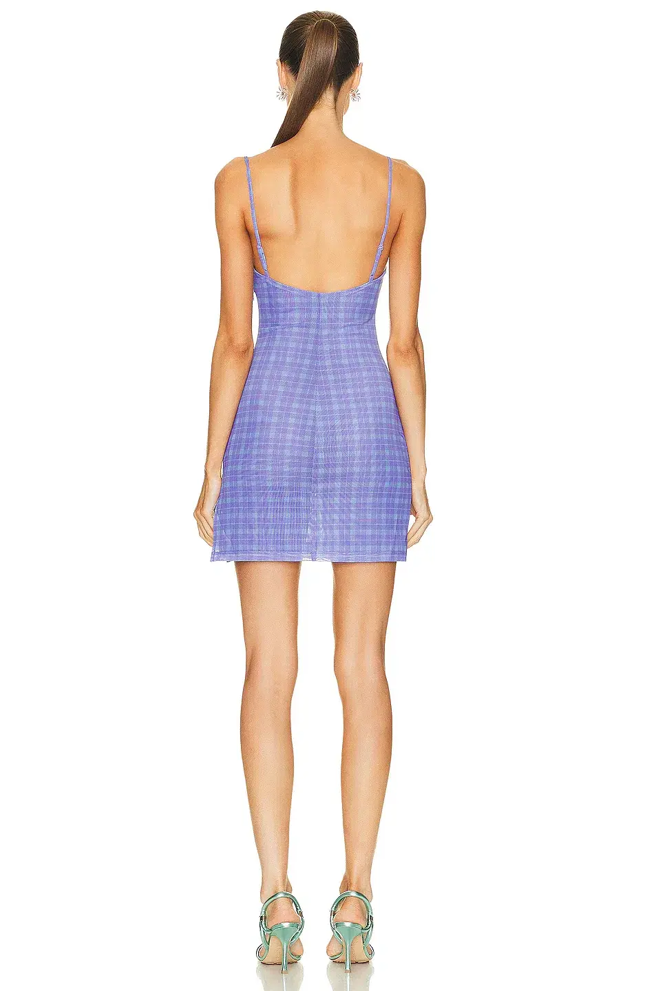 Miaou Anya DressBaby Plaid Periwinkle Purple Size AU 6 - Image 3