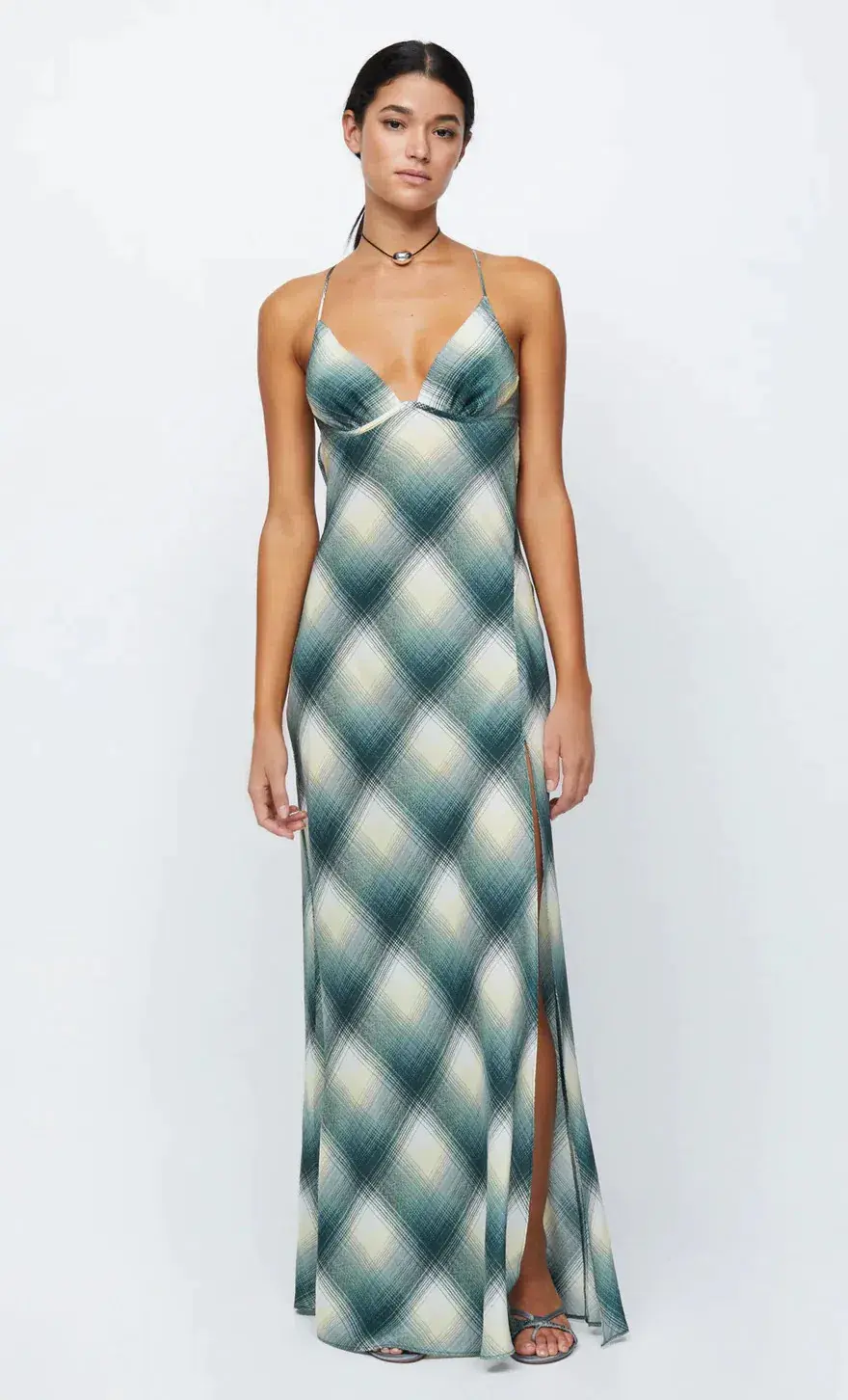 Bec & Bridge Edie Split Maxi Dress Green Size AU 8  - Image 3