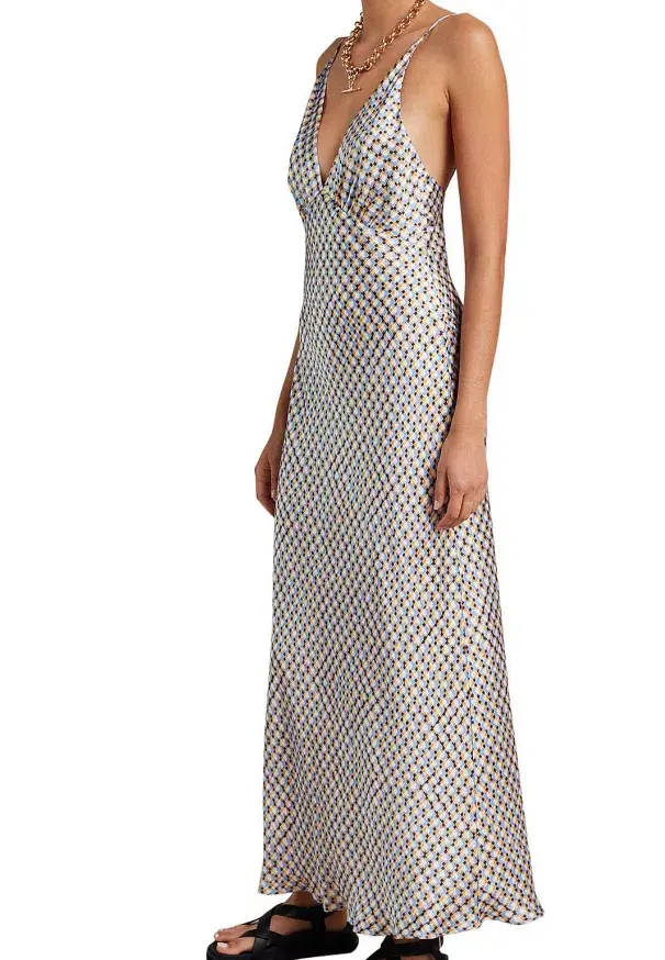 Bec & Bridge Frankie V Maxi Dress Multi Size 12 - Image 2