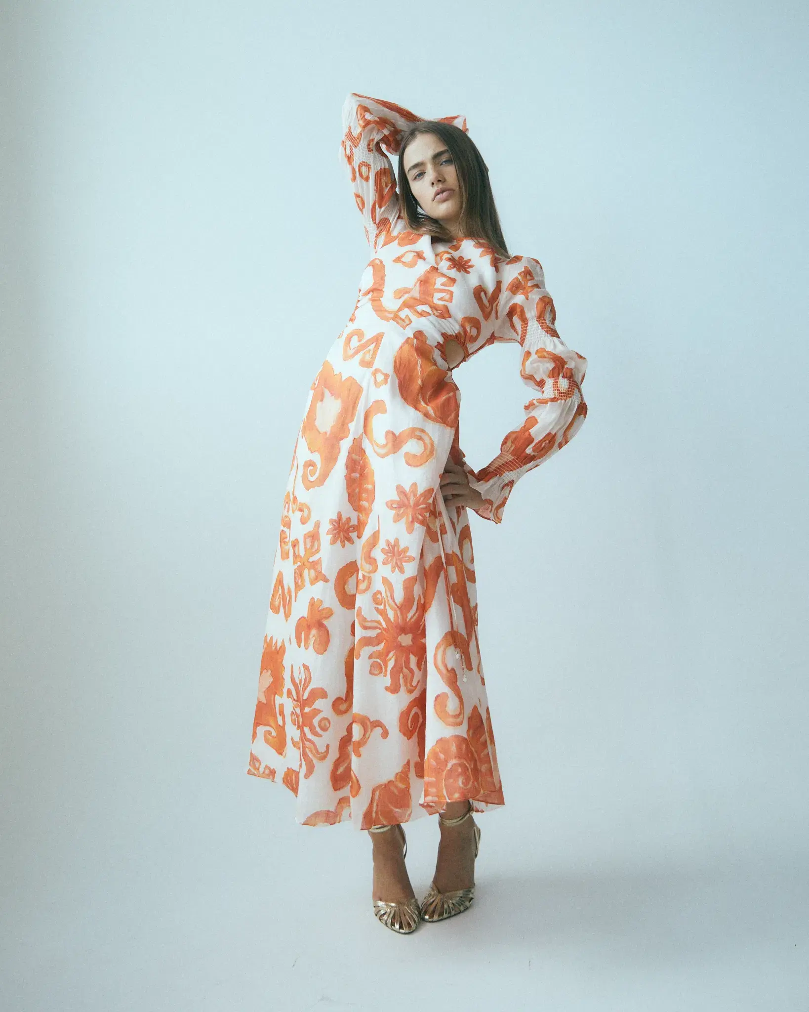 Kate Ford Elis Cut Out Gown Print Size 8 - Image 1