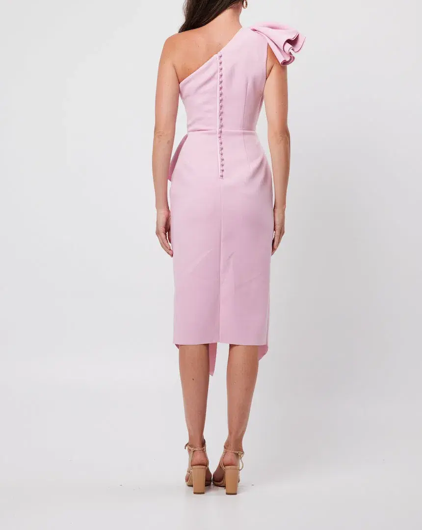 Elliatt Amara Ruffled Midi Dress Pink Size 10 - Image 3