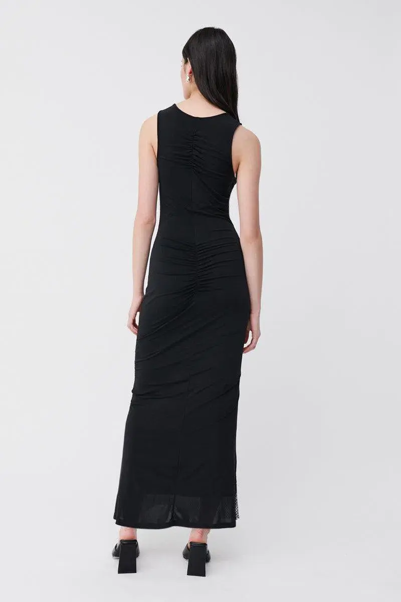 Suboo Diamanté Plunge Nexk Longline Maxi Dress Beaded/Black Size 8  - Image 2