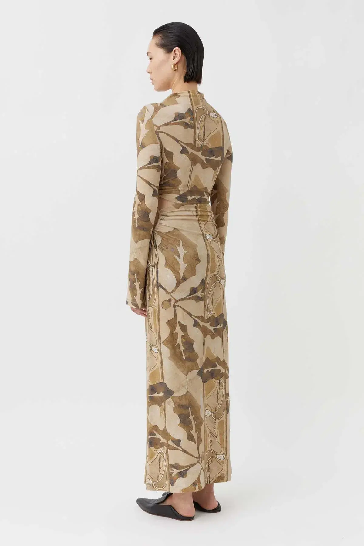 Camilla and Marc Khya Printed Midi Dress Kairi Beige Print Size 8  - Image 2
